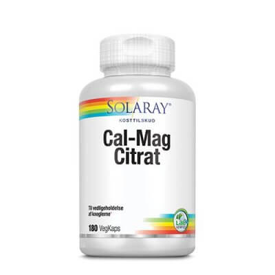 Solaray Cal-Mag Citrat 180 kapsler