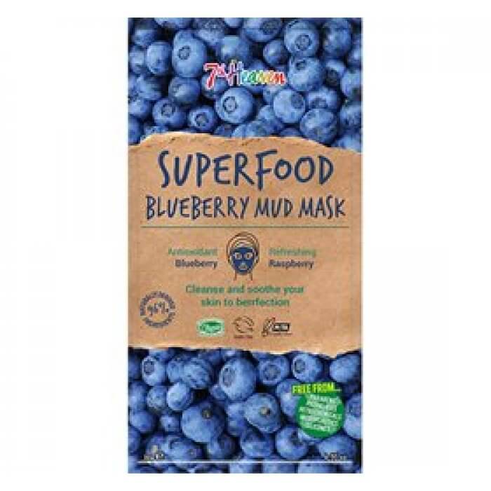 Ansigtmaske Mud Superfood Blueberry 7th Heaven 10 g
