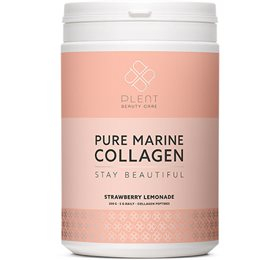 Se Plent Pure Marine Collagen Strawberry Lemonade 300g - 3 for 657,- hos Helsegrossisten.dk