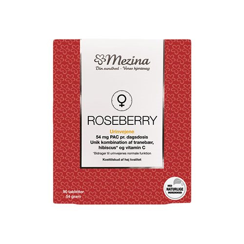 Se Mezina Roseberry 90 tabletter hos Helsegrossisten.dk