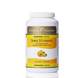 Se Fitness Pharma Stærk D3 vitamin (300 stk) hos Helsegrossisten.dk