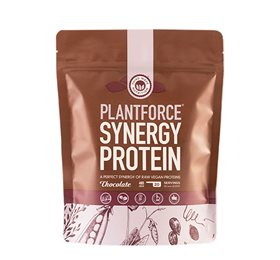 Se Plantforce Protein chokolade Synergy &bull; 400g. hos Helsegrossisten.dk