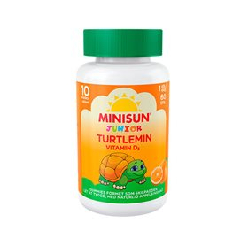 Se Minisun Turtlemin D-vitamin Junior &bull; 60 gum - DATOVARE 9/6-24 hos Helsegrossisten.dk