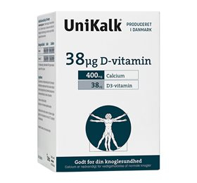 Se Unikalk D-vitamin 38 µg - 180 tab hos Helsegrossisten.dk