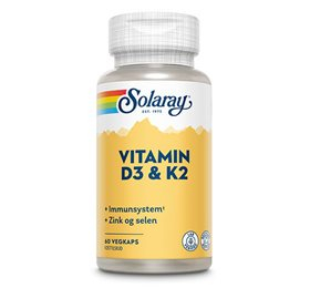 Billede af Solaray Vitamin D3 & K2 &bull; 60 Kap.