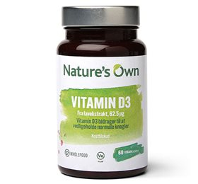 Billede af Natures Own Vitamin D3 vegan 60 tab. hos Helsegrossisten.dk