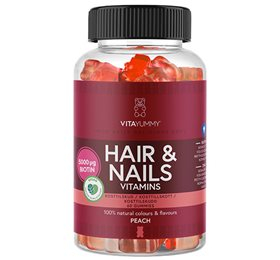 Se VitaYummy Hair & Nails Peach 60 gum. hos Helsegrossisten.dk