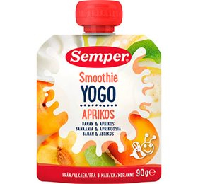 YOGO Smoothie med banan og abrikos fra 6 mdr. 90g.